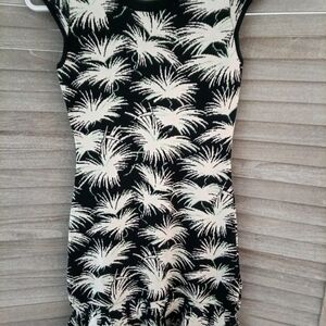 Rachel Roy Sleeveless Palm Print/Fireworks Knit Dress
